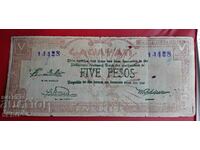 Банкнота-Филипини-провинция Кагаян-5 песо 1942-нотгелд
