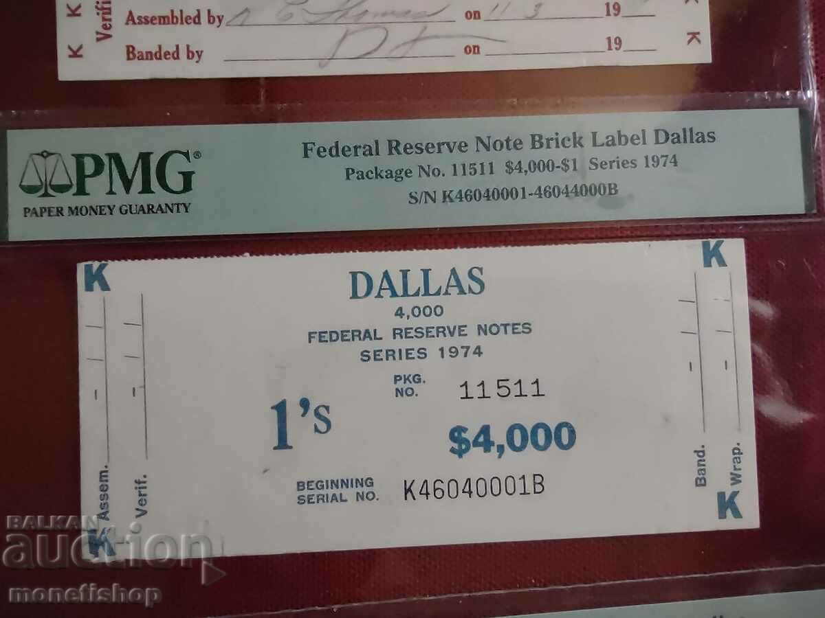 Auction  Banderoli for banknotes with signature - unique