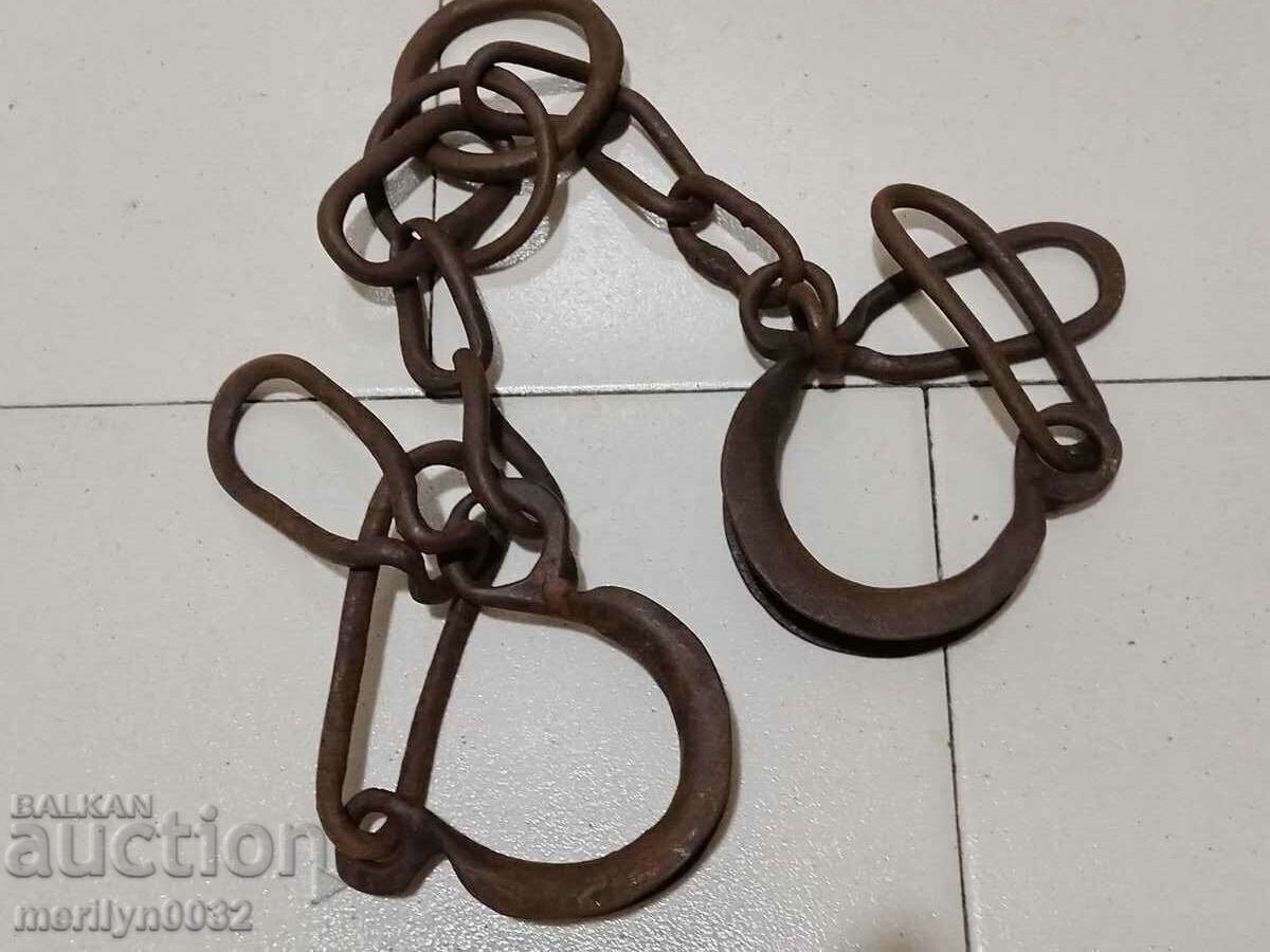 Pair of buckles, shackles, chain, wrought iron with price 46.00 BGN | € 23.52 Pair of buckles, shackles, chain, wrought iron with price 46.00 BGN | € 23.52