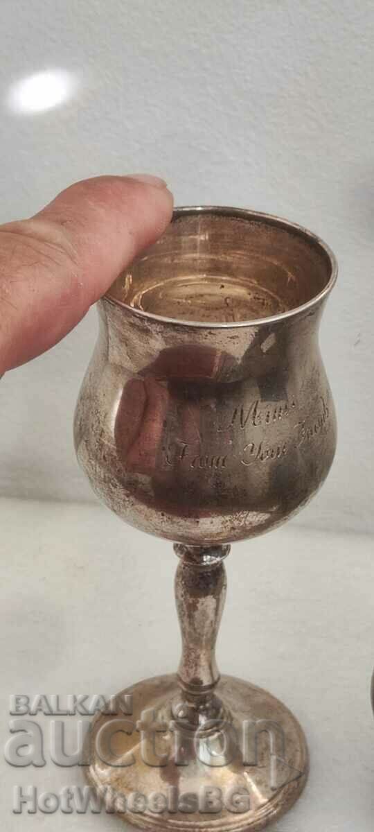 Auction Old silver plated metal cup - no markings Auction Old silver plated metal cup - no markings