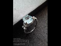 Silver ring Topaz 3 carats