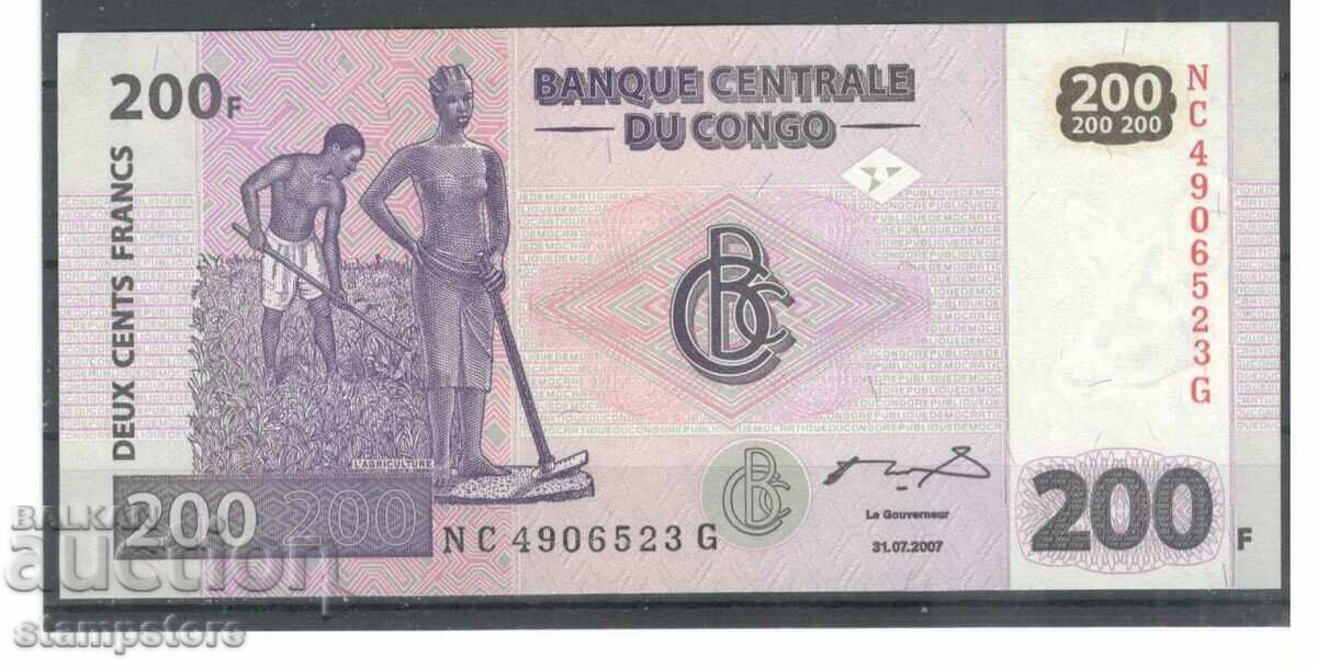 200 франка Конго 2007 г