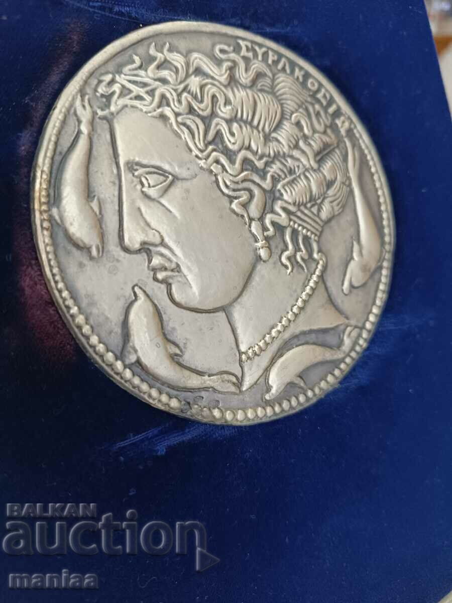 Delivery of Marked Decadrachm Plaque from Syracuse Sicily Delivery of Marked Decadrachm Plaque from Syracuse Sicily