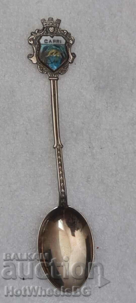 Silver-plated coffee spoon, enamel-o.Capri