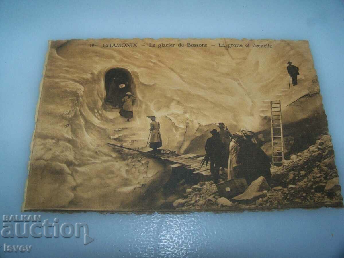  Carte poștală veche din stațiunea Chamonix și Alpi, 1910. 