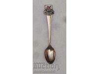 Silver-plated coffee spoon, enamel-Wales