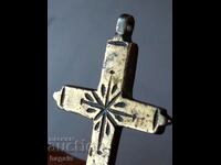 Renaissance cross, mercury gilt.