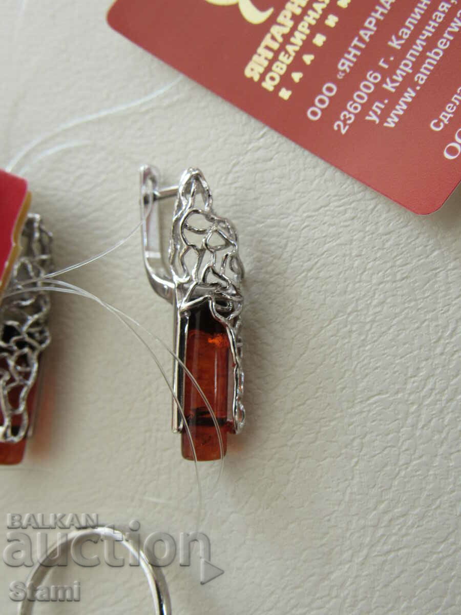 Premium Baltic amber earring and ring set - 5 Premium Baltic amber earring and ring set - 5