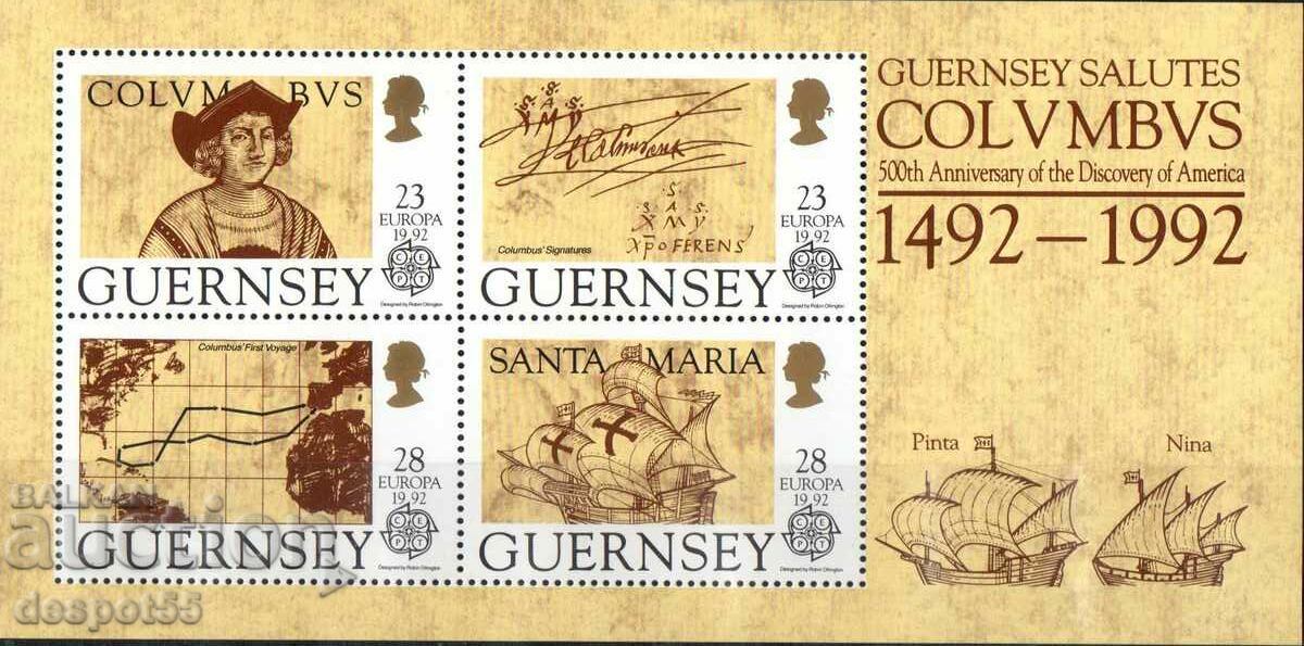 1992. Guernsey. Europa - 500 de ani de la descoperirea Americii.
