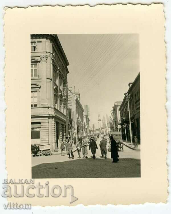 Plovdiv, Otets Paisiy street, around 1940, original photo