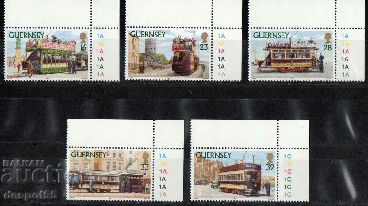 1992. Guernsey. Trams.