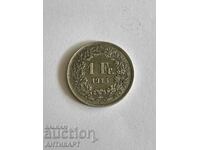 сребърна монета 1 франк сребро Швейцария 1945