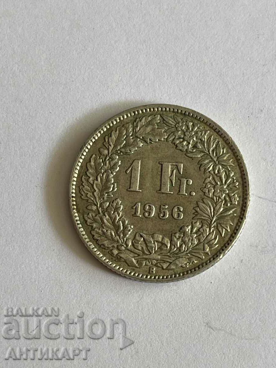 silver coin 1 franc silver Switzerland 1956