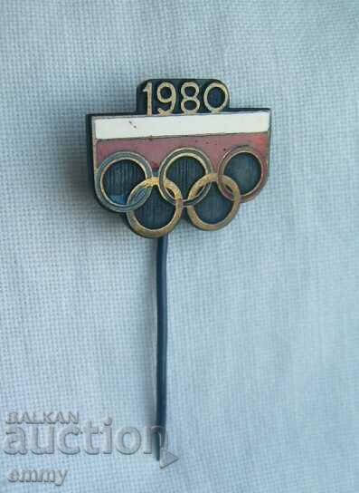 Значка Полша - Олимпийски игри Москва 1980