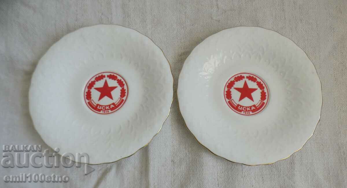 Două farfurii mici CSKA 1948 - Vidin bone china
