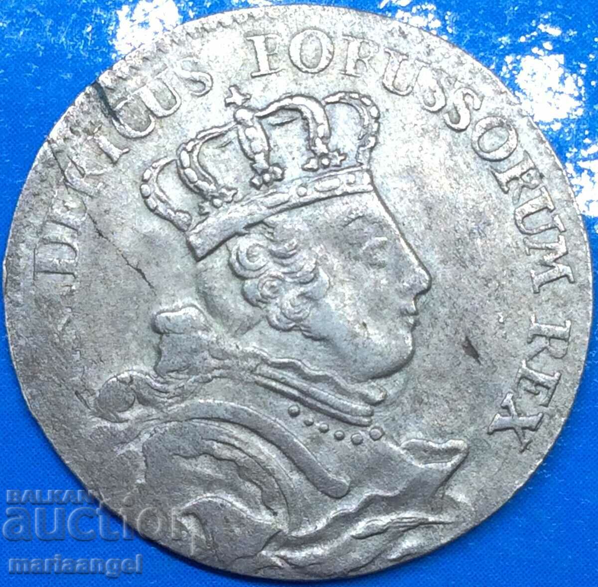 6 groschi 1757 Prussia Germany Frederick II silver - rare