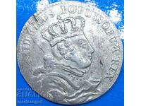 6 гроша 1757 Прусия Германия Фридрих II сребро - рядка