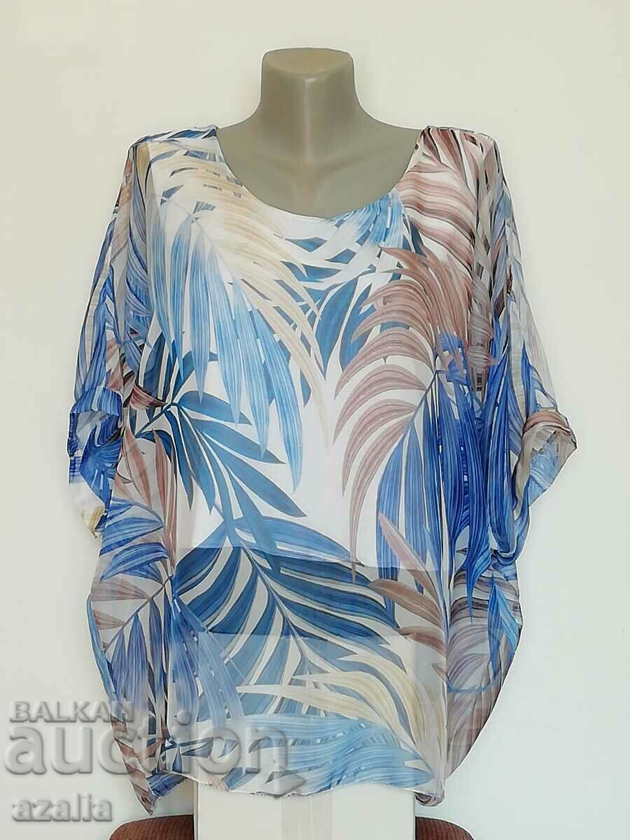 Ethereal women's tunic in blue size 50