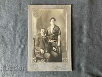 Παλιό φωτογραφικό χαρτόνι Ιβ. Karastoyanov 1900 ζευγάρι