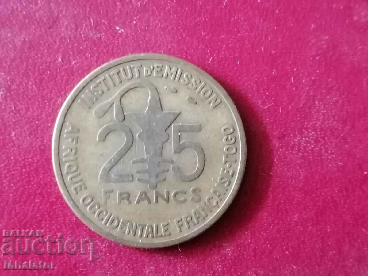 1957 Togo 25 francs