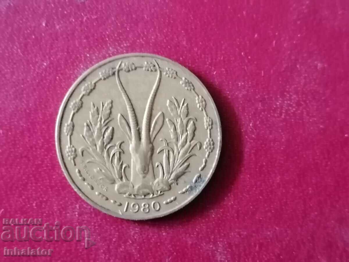 1980 год Западна Африка 10 франка