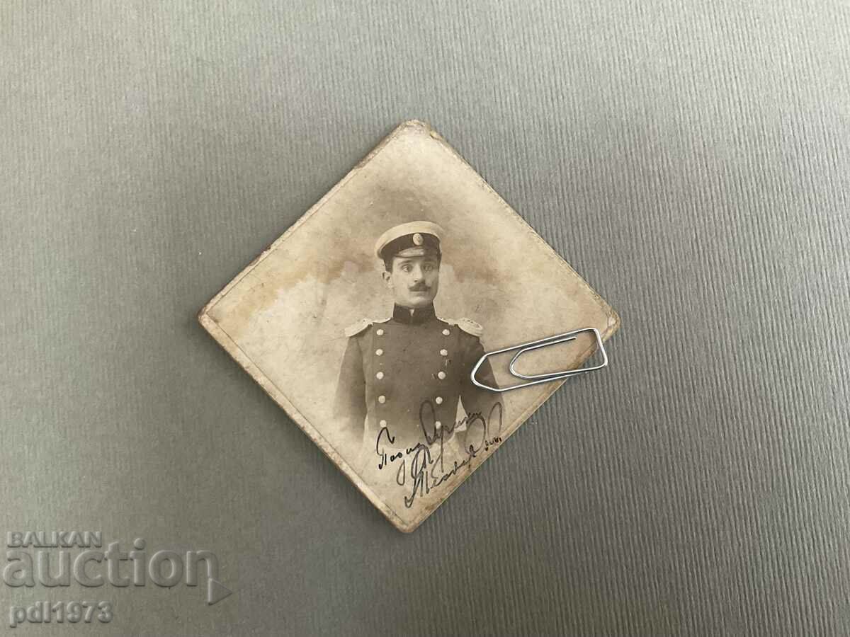 Old photo cardboard Vladikov second lieutenant 1908 Yambol