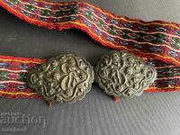 5689 България пафти сребро сечан вълнен текстилен колан