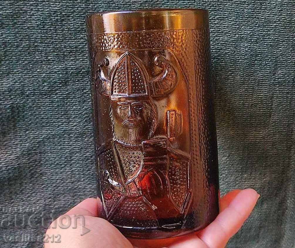 Glass mug, viking
