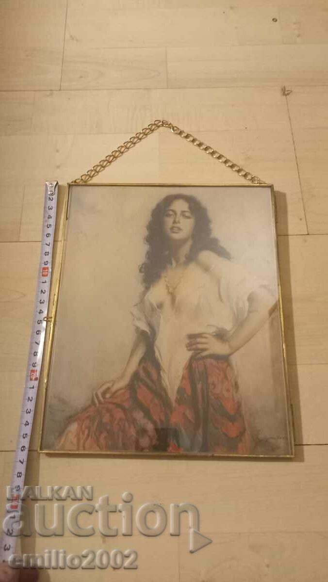 Auction Pictures in a brass opening frame Auction Pictures in a brass opening frame