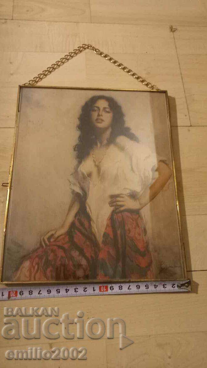 Delivery of Pictures in a brass opening frame Delivery of Pictures in a brass opening frame