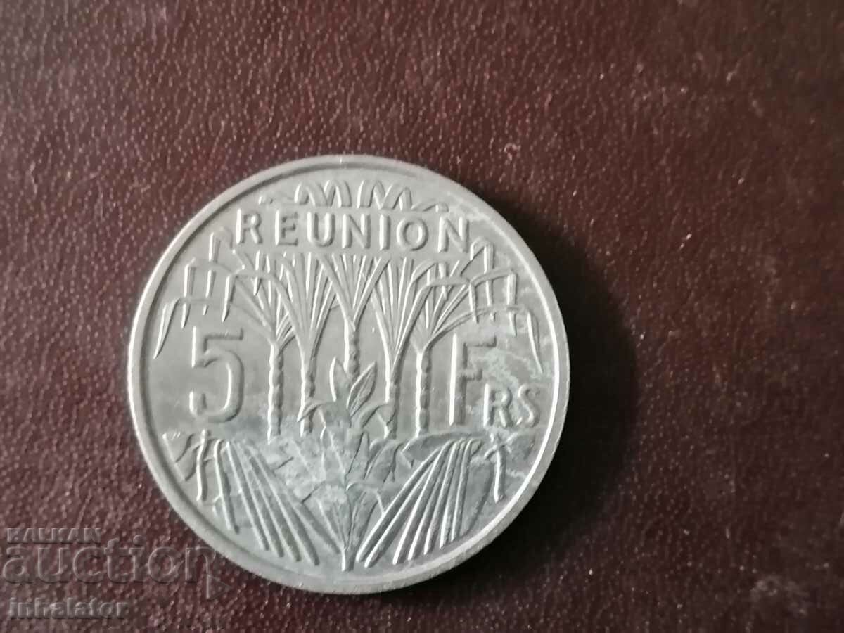 Reunion 5 Franci 1955 Aluminiu