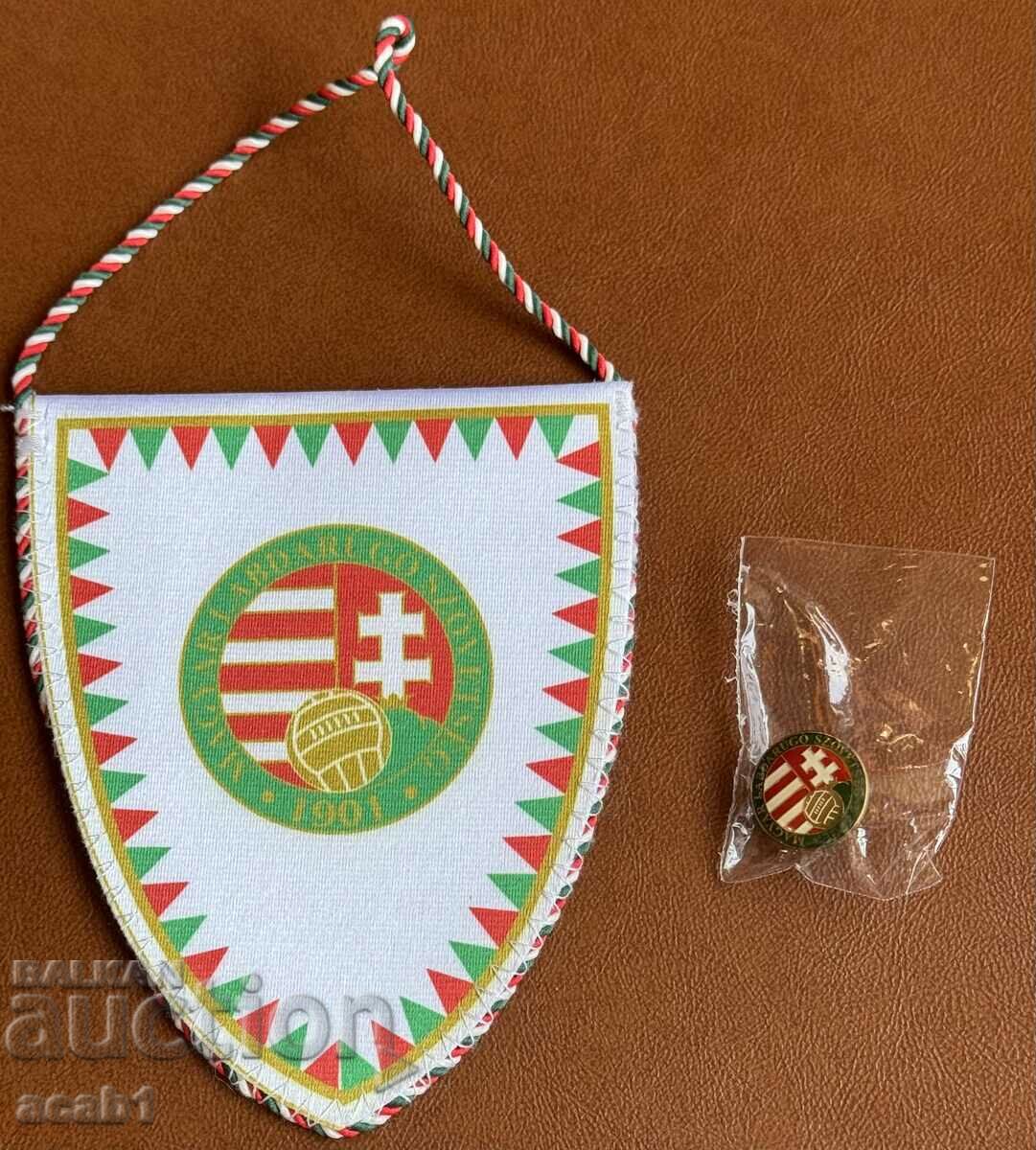 Lot Soccer Hungary Flag and Badge