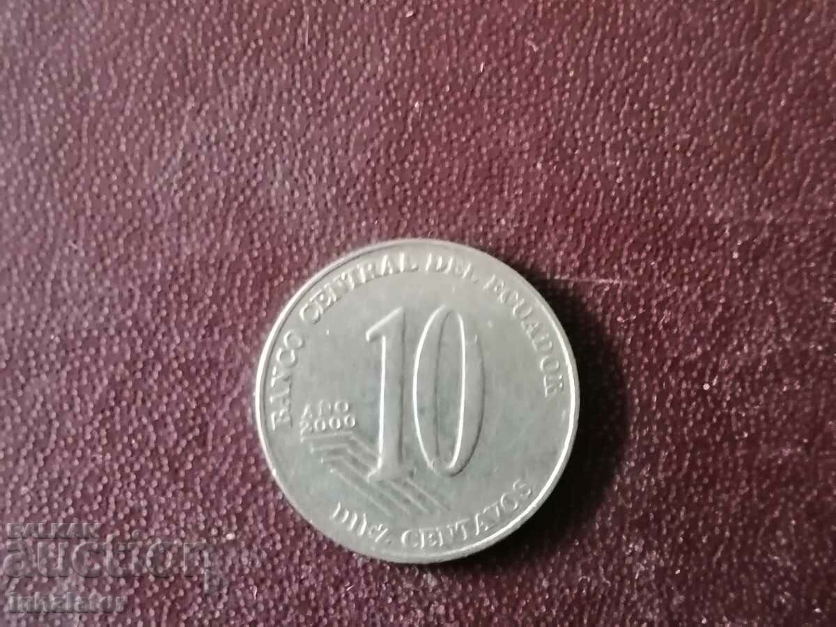 Ecuador 10 centavos 2000