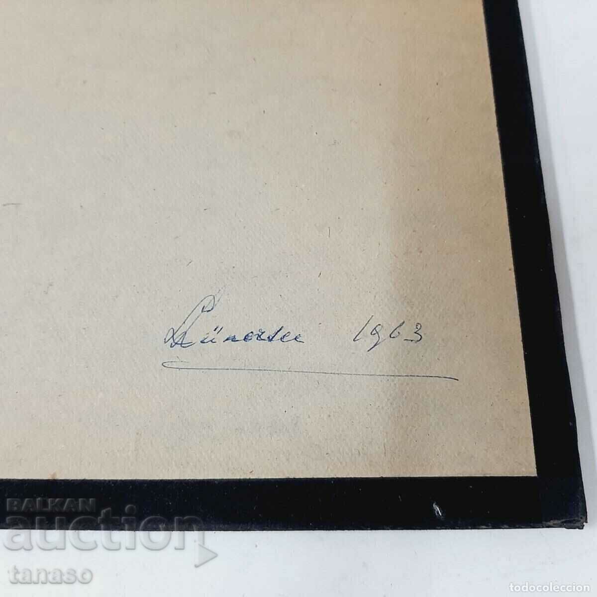 Old art photograph in a frame, Swiss Alps (3.3) with price 65.00 BGN | € 33.23