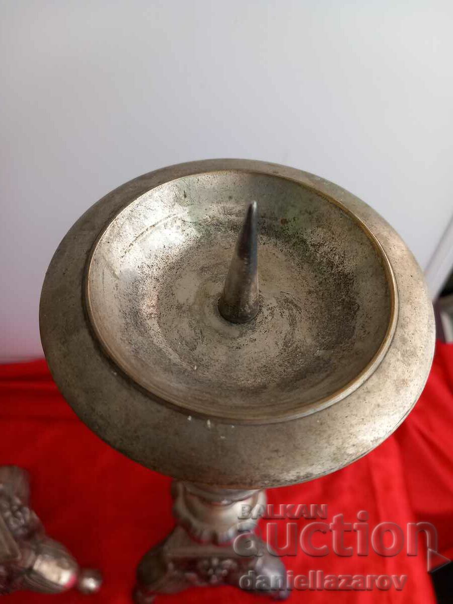 Livrarea Sfeșnice mari ale BISERICII placate cu argint vechi 2 Livrarea Sfeșnice mari ale BISERICII placate cu argint vechi 2