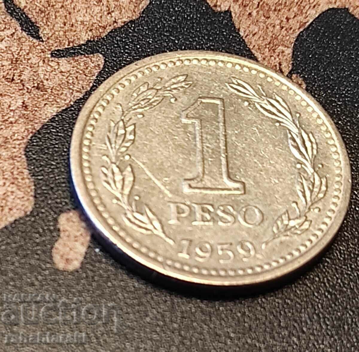 Monedă Argentina 1 peso, 1959