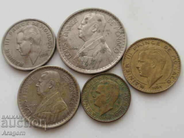 lot of 10 different coins Monaco 1943-1956 with price 69.99 BGN | € 35.79 lot of 10 different coins Monaco 1943-1956 with price 69.99 BGN | € 35.79