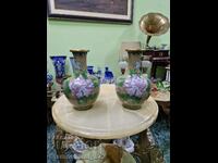 A pair of superb Cloisonné vases