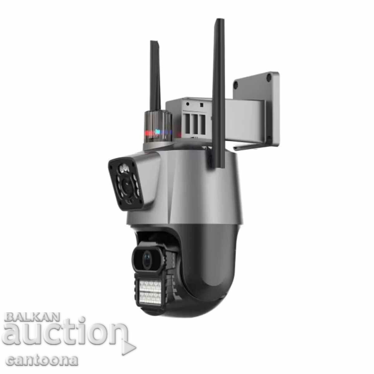Cameră dublă PTZ Wi-Fi, lentilă duală 8 Mpx, Full HD, slot SD cu preț 96.99 BGN | € 49.59