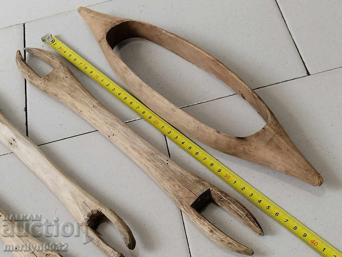 Auction Old elements for a loom made of wood starch wooden, primitive Auction Old elements for a loom made of wood starch wooden, primitive
