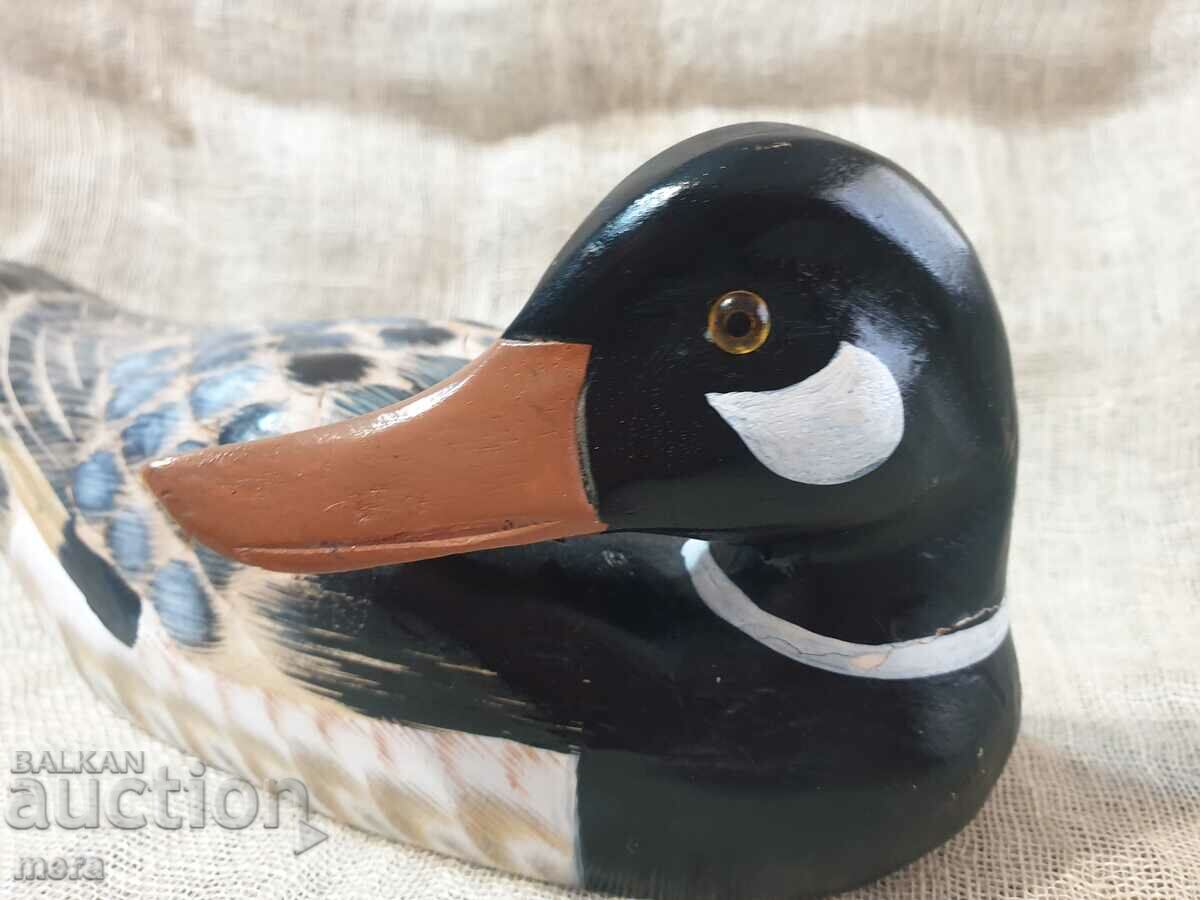 Exquisite wooden duck with glass eyes with price 45.00 BGN | € 23.01 Exquisite wooden duck with glass eyes with price 45.00 BGN | € 23.01