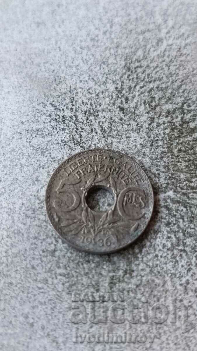 Franta 5 centimes 1936