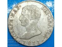 Jose Napoleon 4 Reales 1811 Spain Madrid Silver