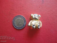 Gold-plated brooch with stones bear 72
