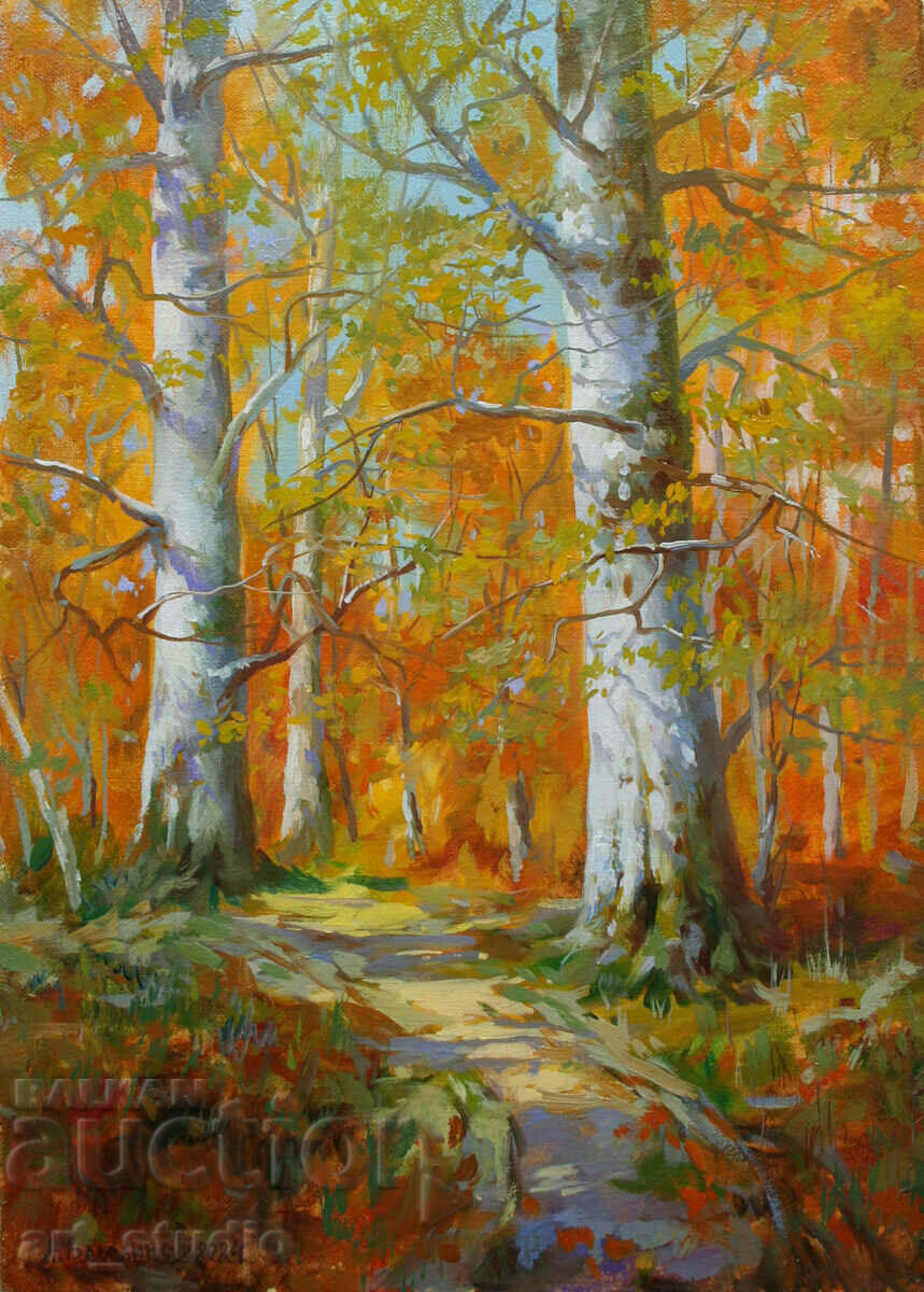 Autumn landscape - oil paints