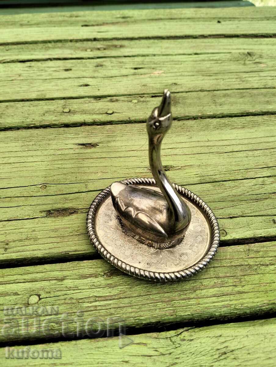 Silver plated swan ring stand with price 39.99 BGN | € 20.45 Silver plated swan ring stand with price 39.99 BGN | € 20.45