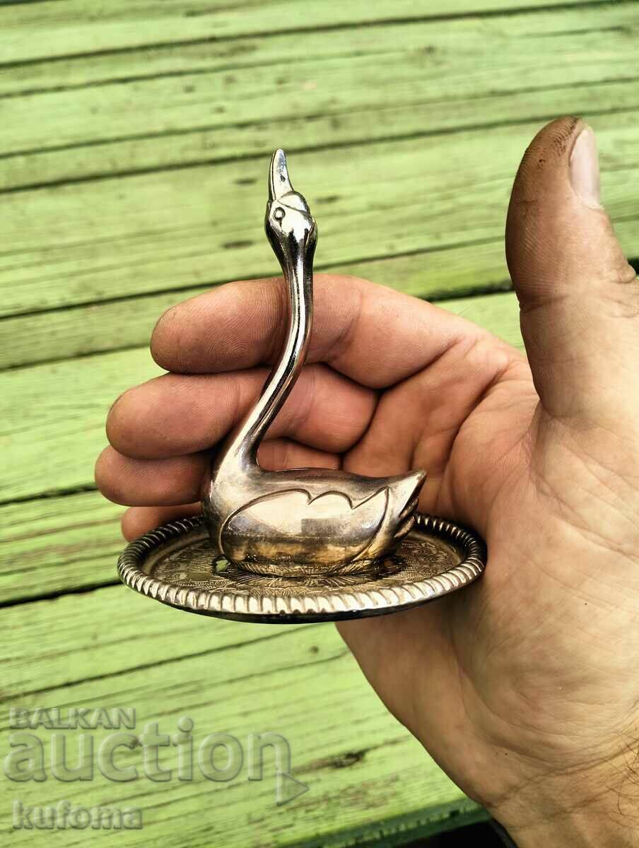 Silver plated swan ring stand - 5 Silver plated swan ring stand - 5