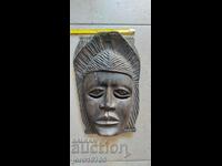 masca africana veche / panou / sculptura / lemn greu