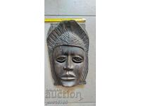 masca africana veche / panou / sculptura / lemn greu