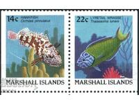 Чисти марки Морска Фауна Риби  1988  от Маршалови острови